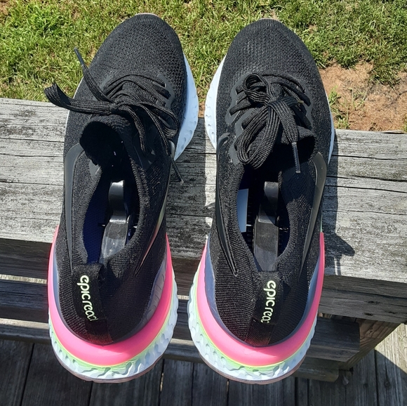 Men's Nike Epic React Size 11.5 Black-sapphire-lime Blast - Picture 6 of 7